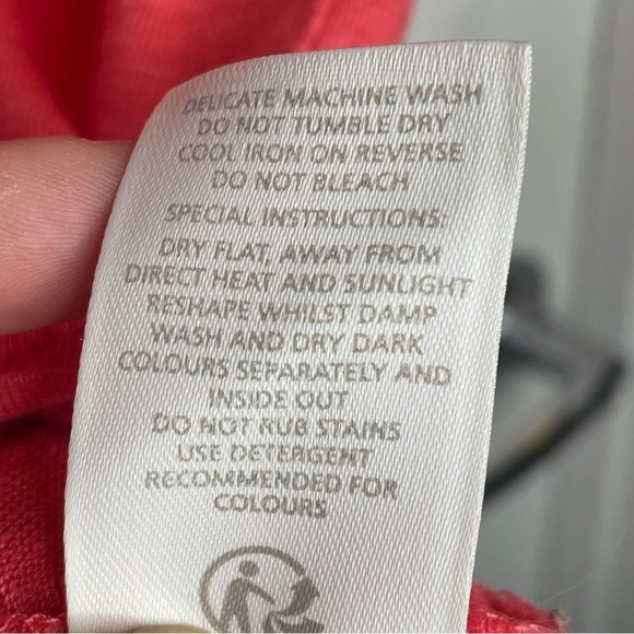 Boden Linen Notch Neck Jersey Top in Watermelon XS - Picture 13 of 13